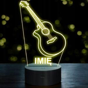 Lampka Nocna LED Imię Gitara Klasyczna Akustyczna Prezent Grawer v.1