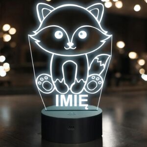 Lampka Nocna LED Z Imieniem Lis Lisek dla Dzieci na Prezent