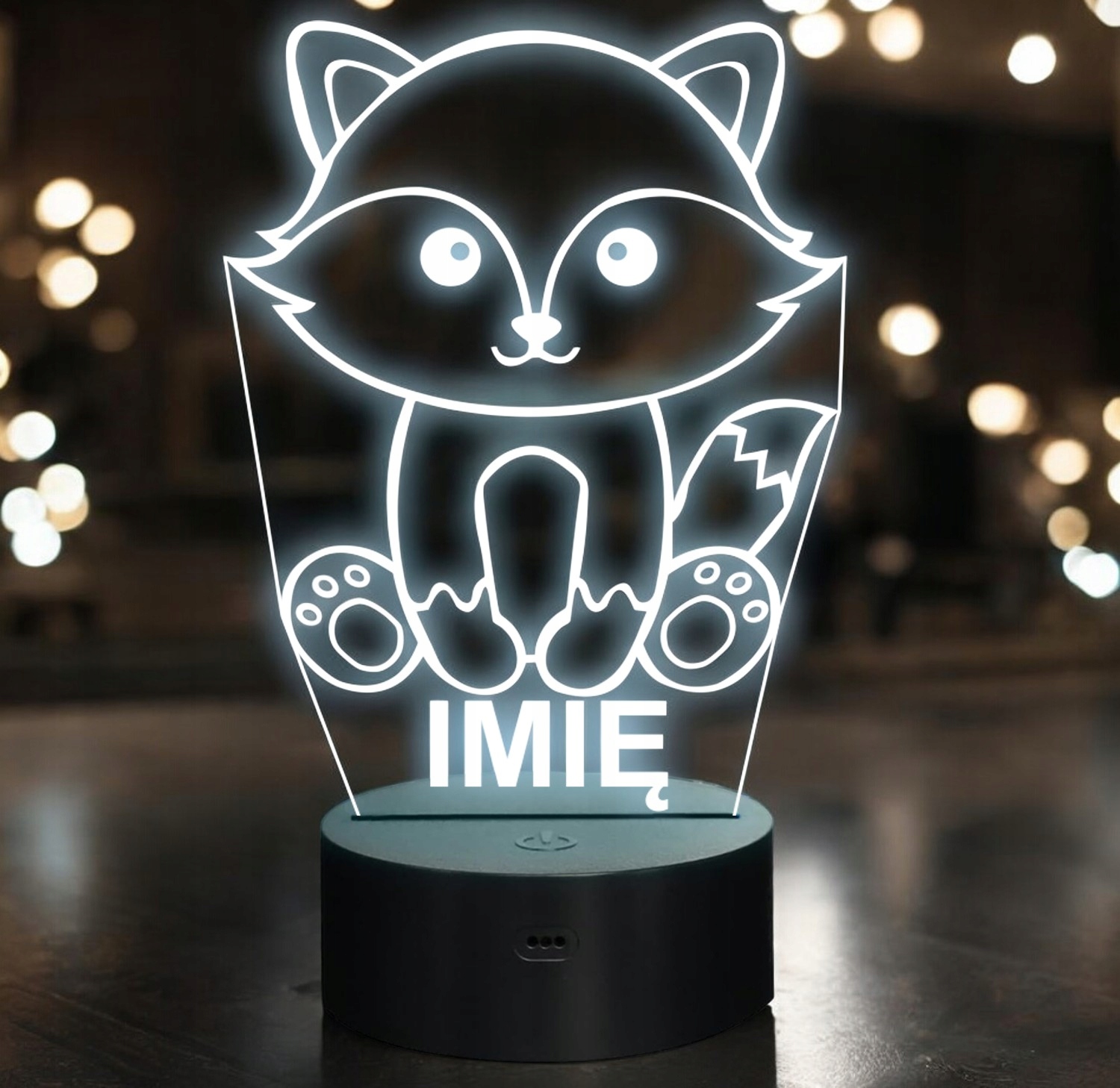 Lampka Nocna LED Z Imieniem Lis Lisek dla Dzieci na Prezent Lampka Nocna LED Z Imieniem Lis Lisek dla Dzieci na Prezent