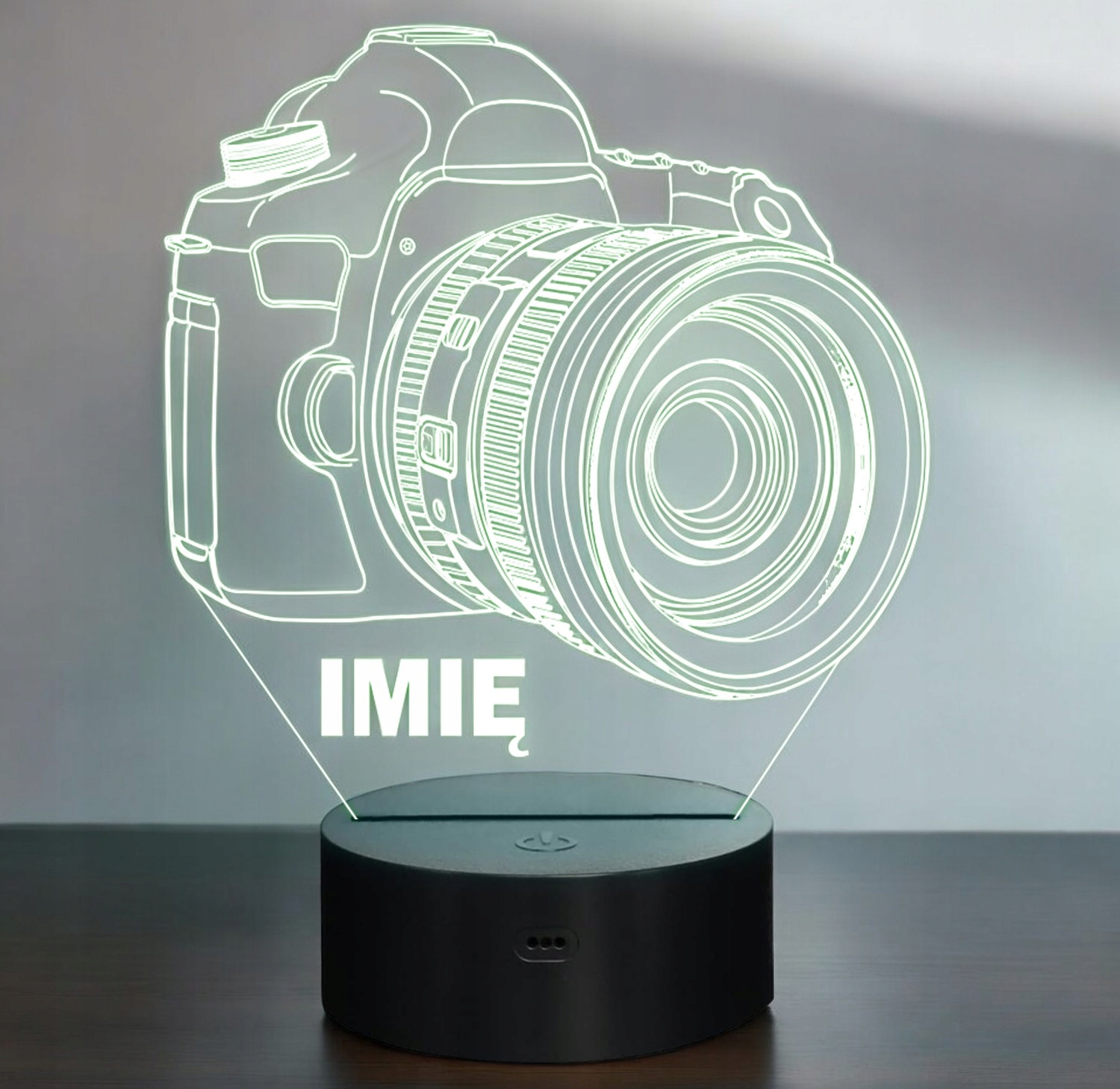 Lampka Nocna LED Aparat 3D Z Imieniem Prezent Foto Lampka Nocna LED Aparat 3D Z Imieniem Prezent Foto