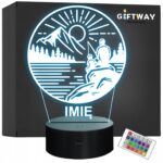 Lampka Nocna LED Statuetka Wędkowanie Ryba Łowienie na Prezent Grawer