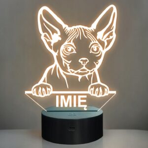 Lampka Nocna LED Minskin Rasa Kota z Imieniem na Prezent