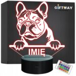 Lampka Nocna LED Buldog francuski Rasa Psa z Imieniem na Prezent v.1