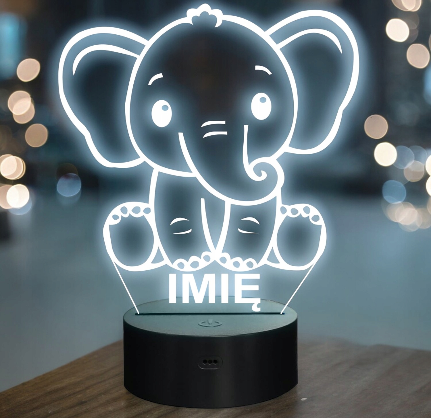 Lampka Nocna LED Z Imieniem Słoń Słonik dla Dzieci na Prezent Lampka Nocna LED Z Imieniem Słoń Słonik dla Dzieci na Prezent