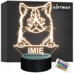 Lampka Nocna LED Asian Semi-longhair Rasa Kota z Imieniem na Prezent