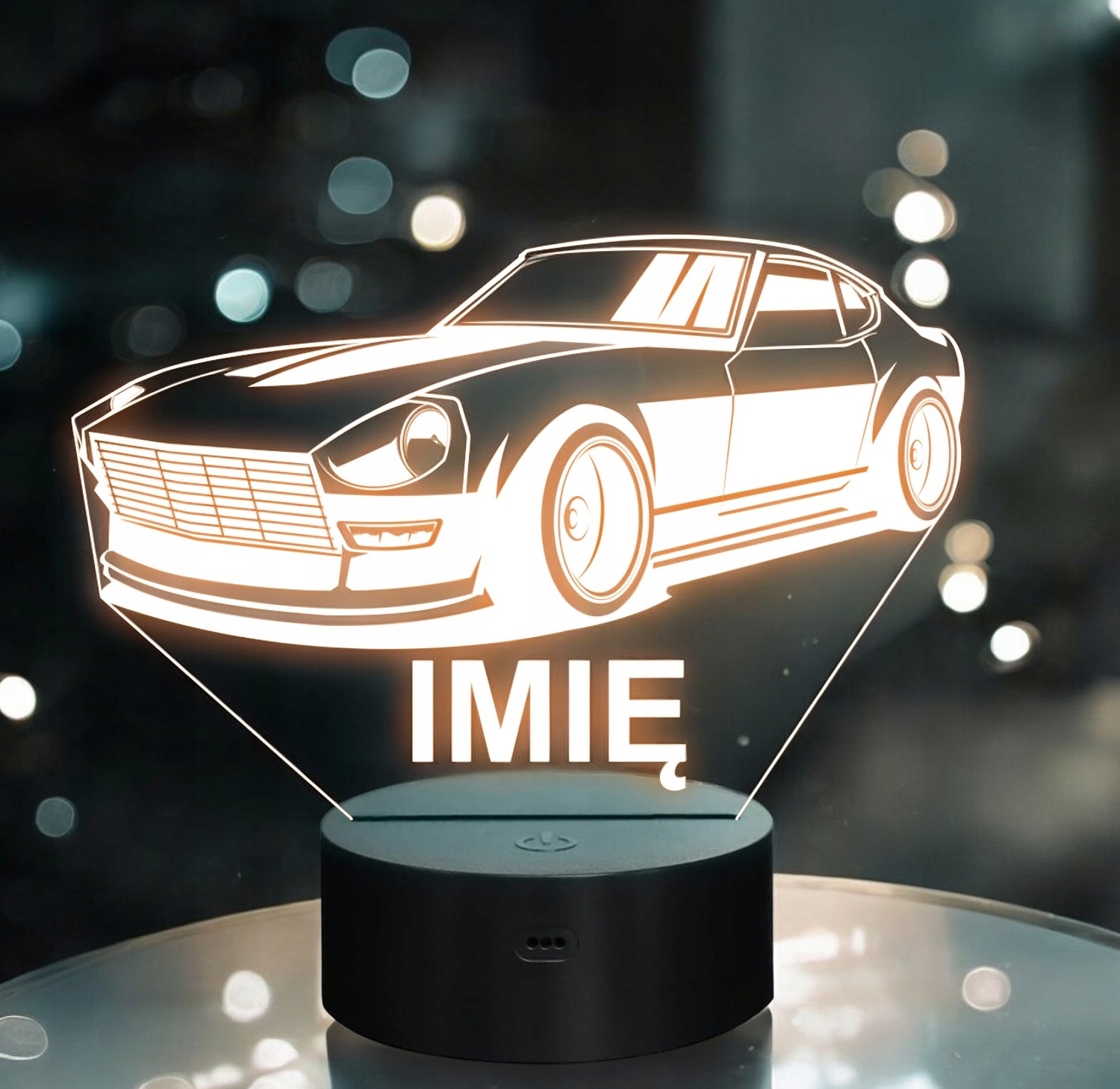Lampka Nocna LED Imię Statuetka Samochód Auto Retro Sportowe Prezent Grawer Lampka Nocna LED Imię Statuetka Samochód Auto Retro Sportowe Prezent Grawer