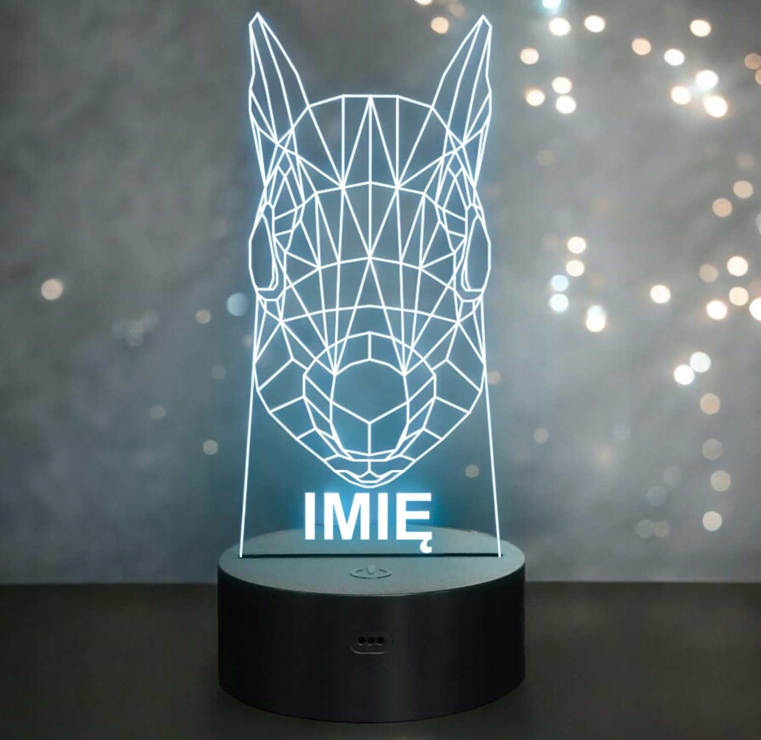 Lampka Nocna LED 3D Z Imieniem Grawer Wiewiórka na Prezent Personalizowana Lampka Nocna LED 3D Z Imieniem Grawer Wiewiórka na Prezent Personalizowana