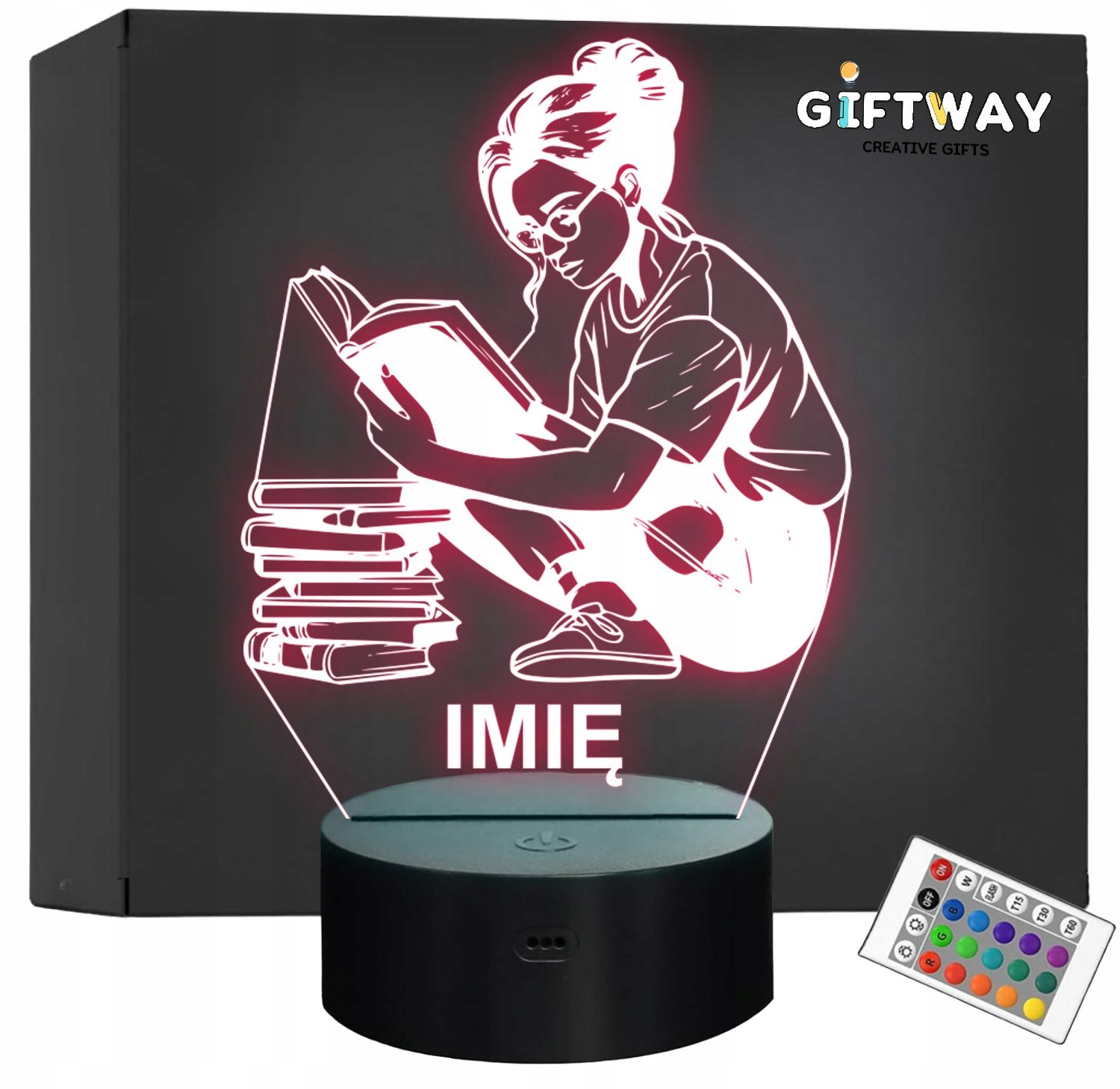 Lampka Nocna LED Imię Statuetka Zawód Bibliotekarka na Prezent Grawer v.2 Lampka Nocna LED Imię Statuetka Zawód Bibliotekarka na Prezent Grawer v.2