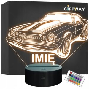 Lampka Nocna LED Imię Statuetka Samochód Auto Retro na Prezent Grawer v.2