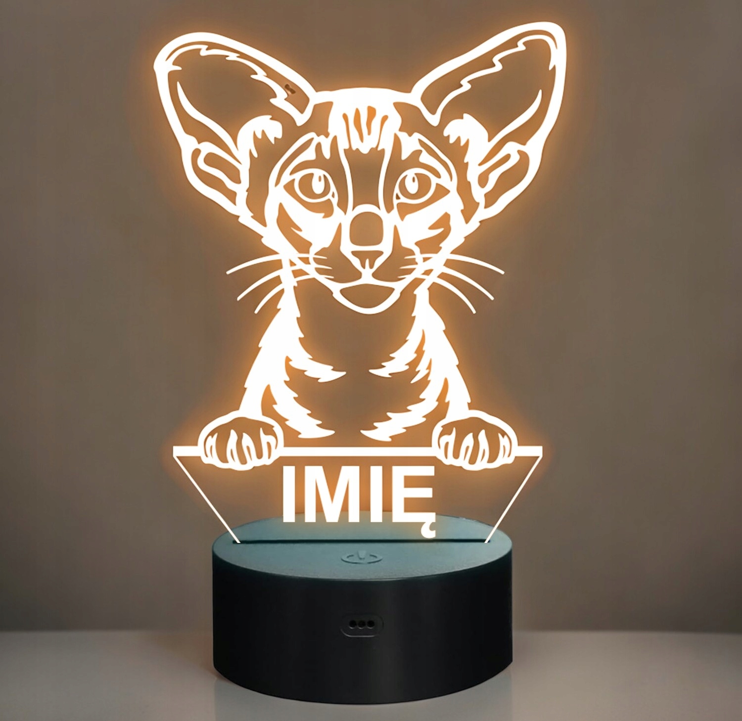 Lampka Nocna LED Oriental Shorthair Rasa Kota z Imieniem na Prezent Lampka Nocna LED Oriental Shorthair Rasa Kota z Imieniem na Prezent
