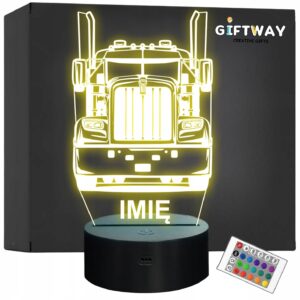 Lampka Nocna LED Imię Statuetka Ciężarówka Tir na Prezent Grawer v.5
