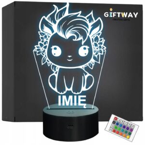 Lampka Nocna LED Z Imieniem Słodki Kucyk Konik dla Dzieci na Prezent v.1