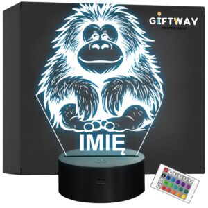 Lampka Nocna LED Z Imieniem Słodki Orangutan Małpa dla Dzieci na Prezent