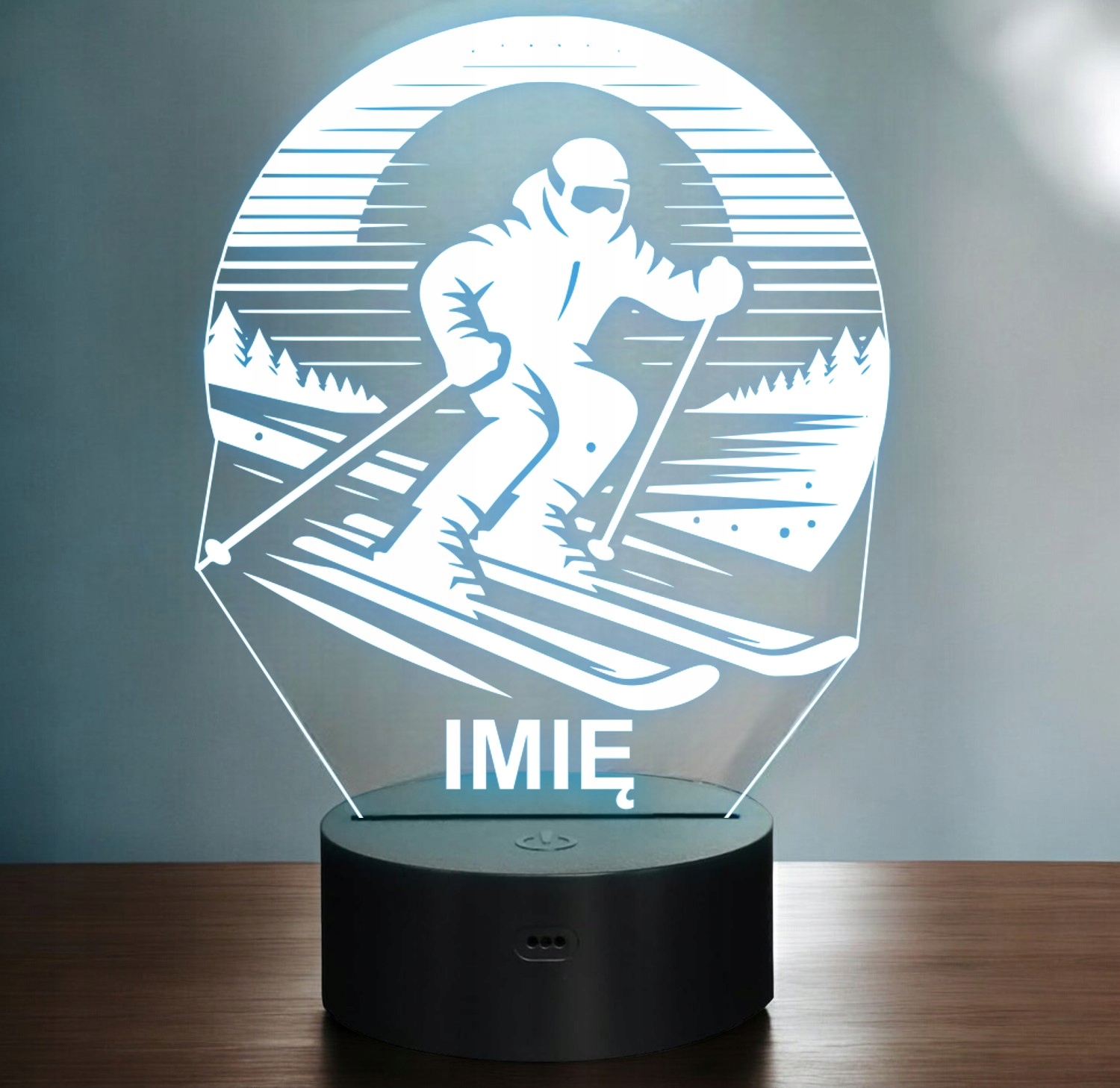Lampka Nocna LED Statuetka Sporty Zimowe Narty Narciarz Prezent Grawer v.2 Lampka Nocna LED Statuetka Sporty Zimowe Narty Narciarz Prezent Grawer v.2