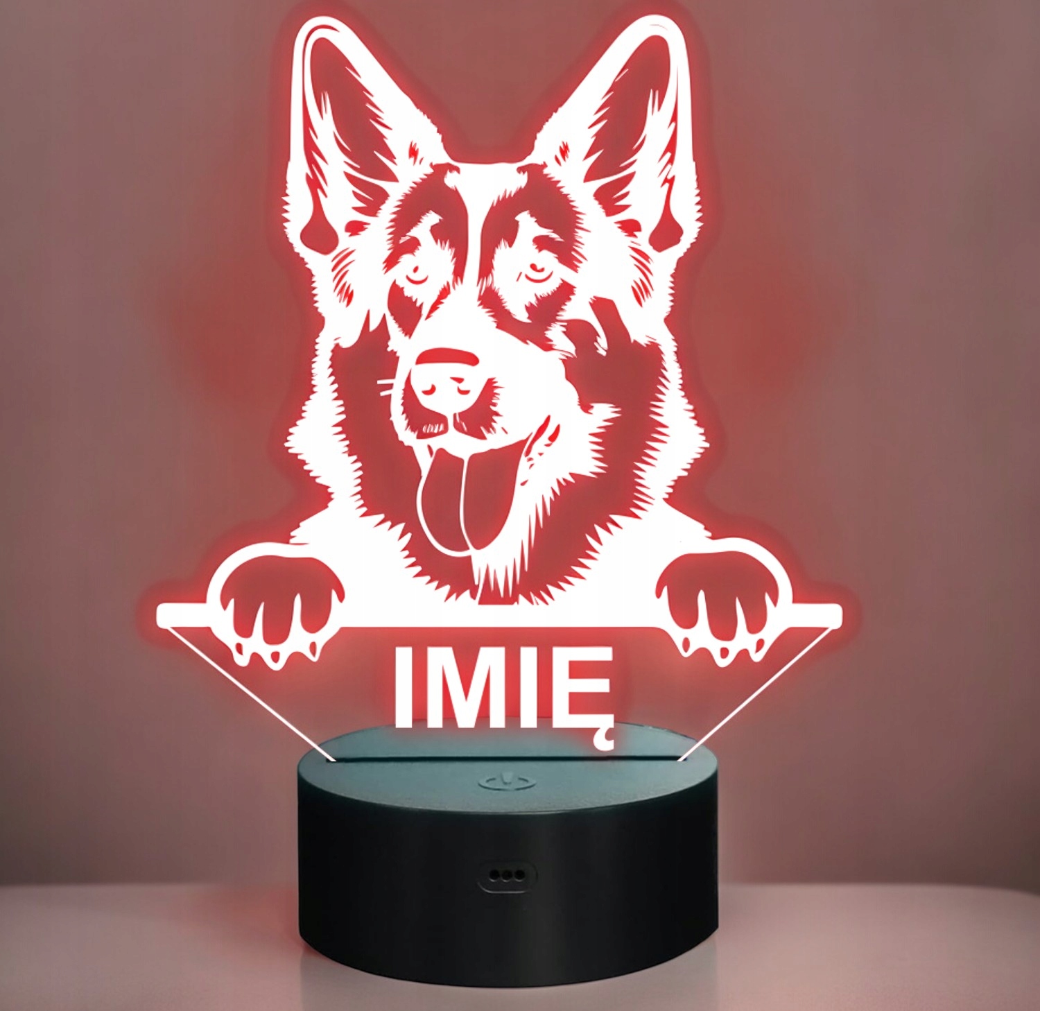 Lampka Nocna LED Owczarek niemiecki Rasa Psa z Imieniem na Prezent v.2 Lampka Nocna LED Owczarek niemiecki Rasa Psa z Imieniem na Prezent v.2