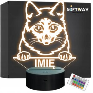 Lampka Nocna LED Mekong Bobtail Rasa Kota z Imieniem na Prezent