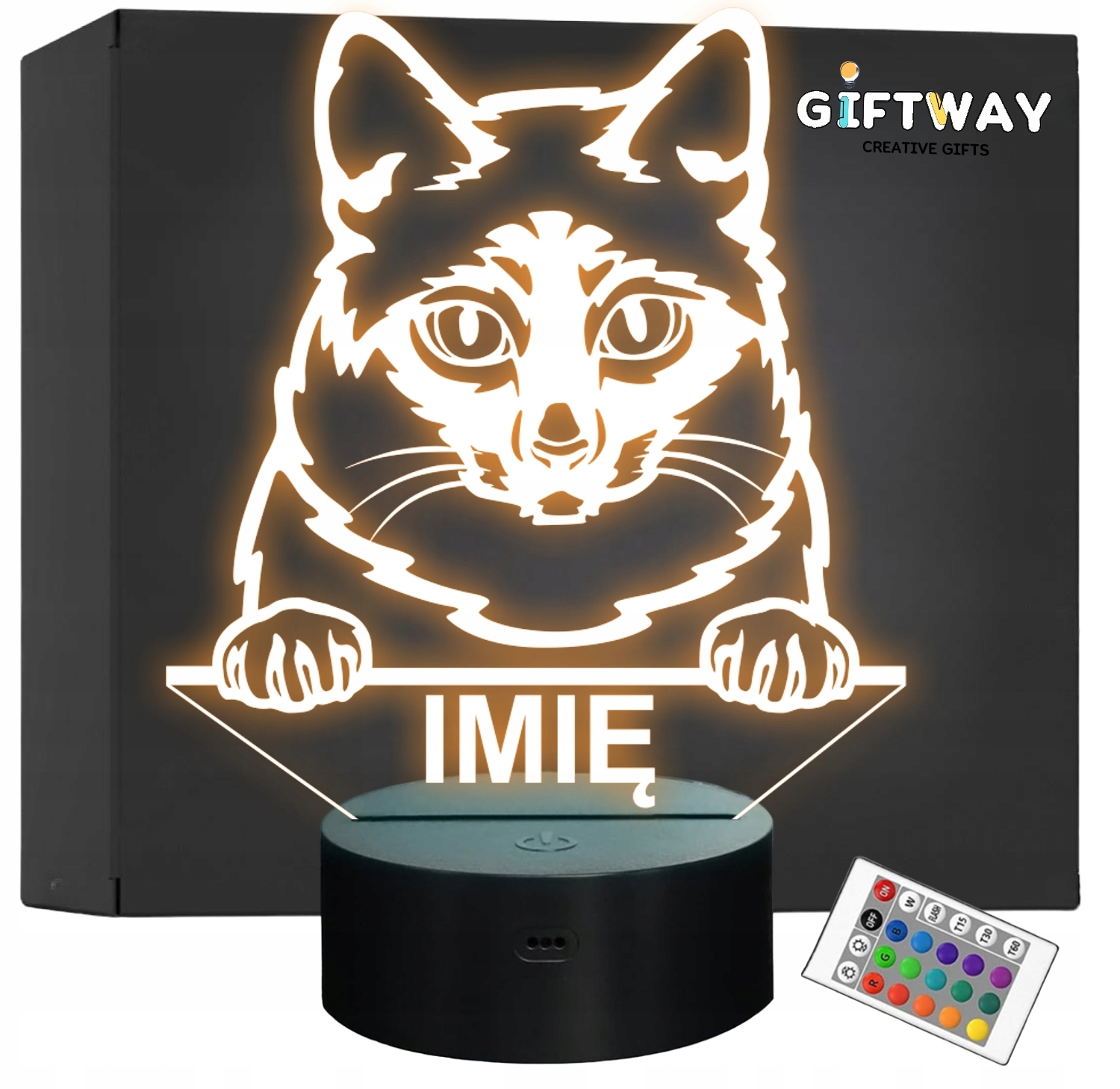 Lampka Nocna LED Mekong Bobtail Rasa Kota z Imieniem na Prezent Lampka Nocna LED Mekong Bobtail Rasa Kota z Imieniem na Prezent