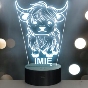 Lampka Nocna LED Z Imieniem Słodki Byk dla Dzieci na Prezent v.3