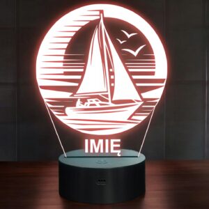 Lampka Nocna LED Statuetka Żeglowanie Żagiel Aktywność Prezent Grawer v.1