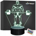 Lampka Nocna LED Z Imieniem Grawer Trójboista Kulturysta Sport Prezent v.1