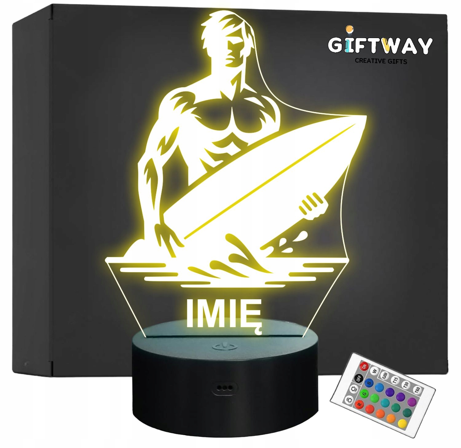 Lampka Nocna LED Statuetka Surfing Sporty Wodne Surfer Prezent Grawer v.3 Lampka Nocna LED Statuetka Surfing Sporty Wodne Surfer Prezent Grawer v.3