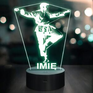 Lampka Nocna LED Z Imieniem Grawer Karate Sport na Prezent v.2