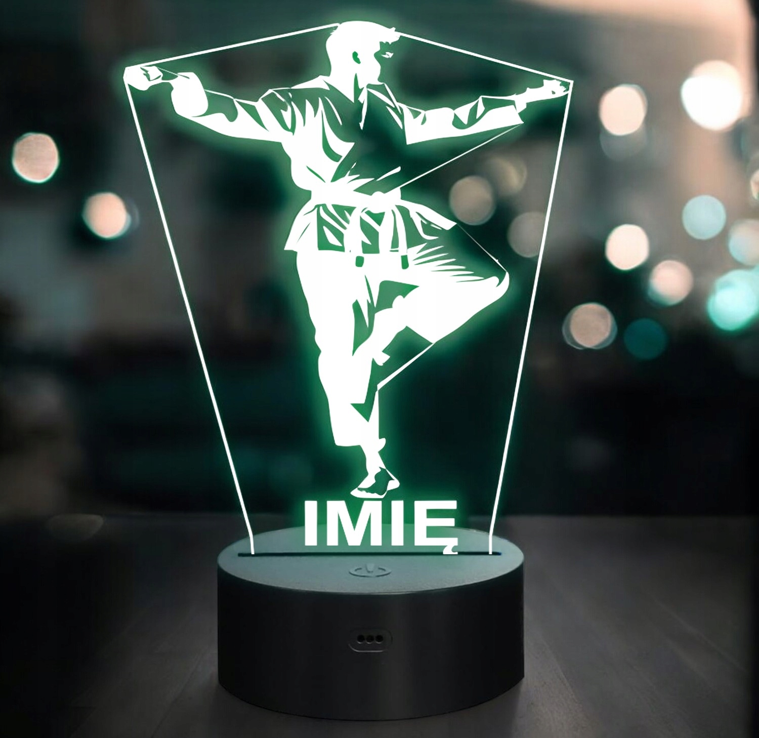 Lampka Nocna LED Z Imieniem Grawer Karate Sport na Prezent v.2 Lampka Nocna LED Z Imieniem Grawer Karate Sport na Prezent v.2