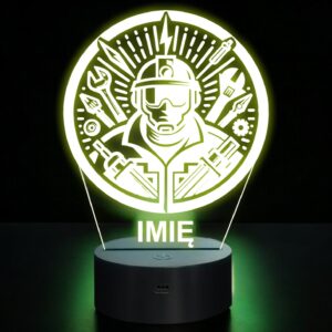 Lampka Nocna LED Statuetka Elektryk Narzędzia Zawód na Prezent Grawer v.1