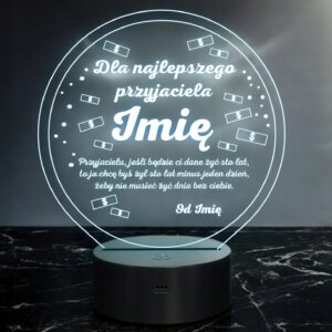 Lampka Nocna LED Statuetka Dla Najlepszego Przyjaciela na Prezent Grawer