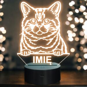 Lampka Nocna LED Brazilian Shorthair Rasa Kota z Imieniem na Prezent