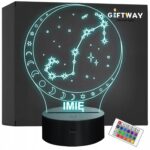Lampka Nocna LED Skorpion Znak Zodiaku Horoskop z Imieniem Prezent Grawer