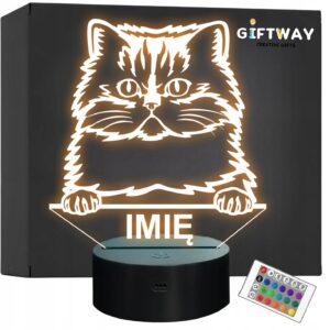 Lampka Nocna LED Persian Rasa Kota z Imieniem na Prezent