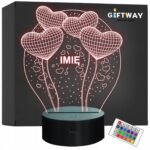 Lampka Nocna LED Serca Prezent na Walentynki Dowolny Napis Grawer