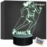 Lampka Nocna LED Z Imieniem Grawer Biegaczka Jogging Sport na Prezent v.1
