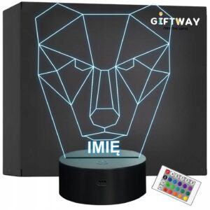 Lampka Nocna LED 3D Z Imieniem Grawer Niedźwiedź na Prezent Personalizowana