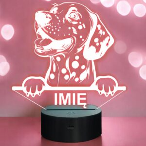 Lampka Nocna LED Dalmatyńczyk Rasa Psa z Imieniem na Prezent
