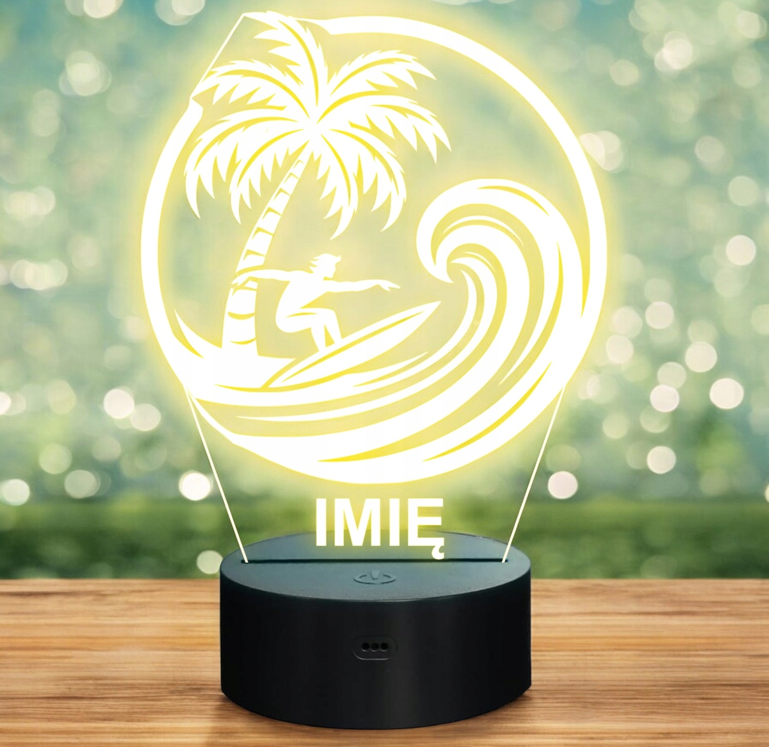 Lampka Nocna LED Statuetka Surfing Sporty Wodne Palma na Prezent Grawer v.2 Lampka Nocna LED Statuetka Surfing Sporty Wodne Palma na Prezent Grawer v.2