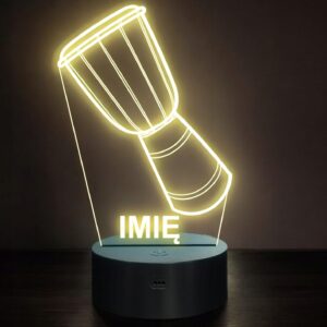 Lampka Nocna LED Imię Statuetka Bębenek Djembe na Prezent Grawer