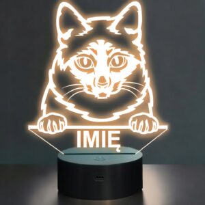 Lampka Nocna LED Mekong Bobtail Rasa Kota z Imieniem na Prezent