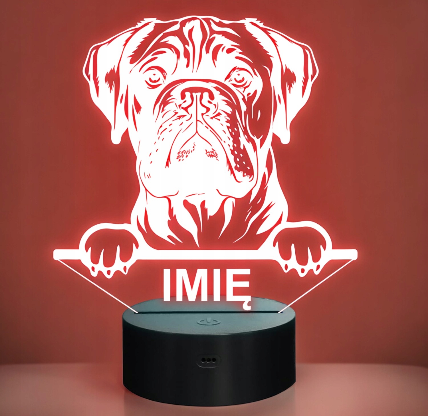 Lampka Nocna LED Bullmastiff Rasa Psa z Imieniem na Prezent Lampka Nocna LED Bullmastiff Rasa Psa z Imieniem na Prezent