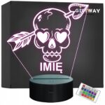 Lampka Nocna LED Imię Czaszka Strzała Amora Pastel Goth na Prezent Grawer