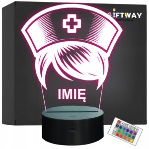 Lampka Nocna LED Statuetka Pielęgniarka Zawód na Prezent Grawer v.5
