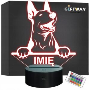 Lampka Nocna LED English bull terrier Rasa Psa z Imieniem na Prezent