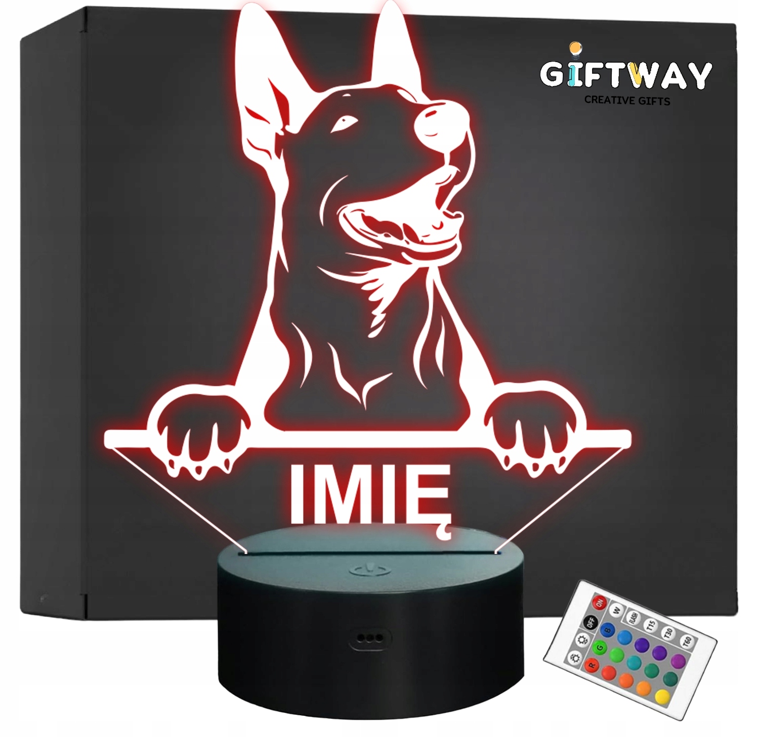 Lampka Nocna LED English bull terrier Rasa Psa z Imieniem na Prezent Lampka Nocna LED English bull terrier Rasa Psa z Imieniem na Prezent