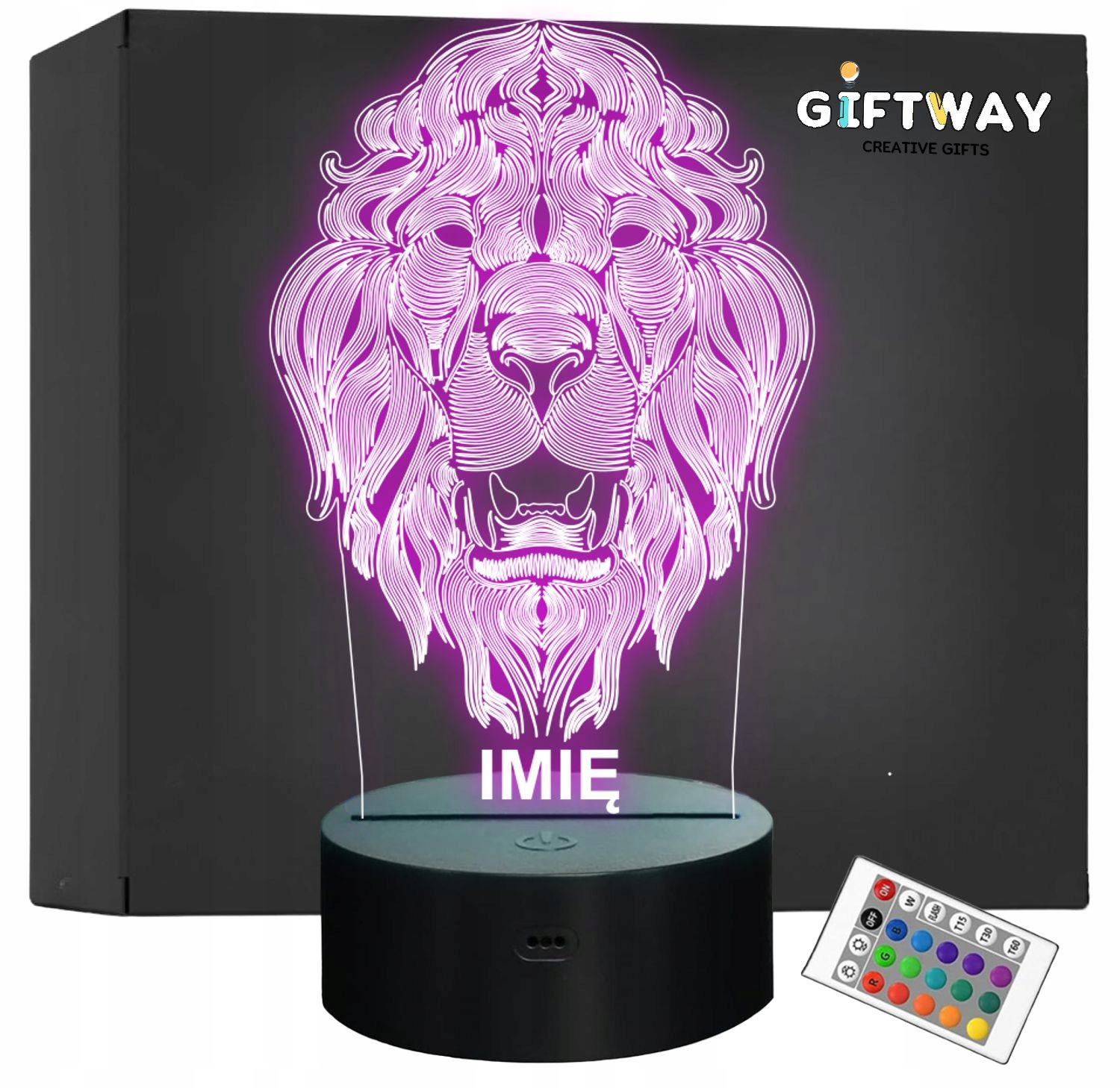 Lampka Nocna LED Lew Znak Zodiaku na Prezent z Imieniem Lampka Nocna LED Lew Znak Zodiaku na Prezent z Imieniem
