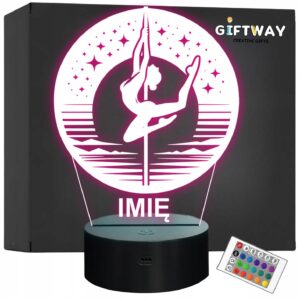 Lampka Nocna LED Statuetka Taniec na rurze Pole Dance na Prezent Grawer v.2