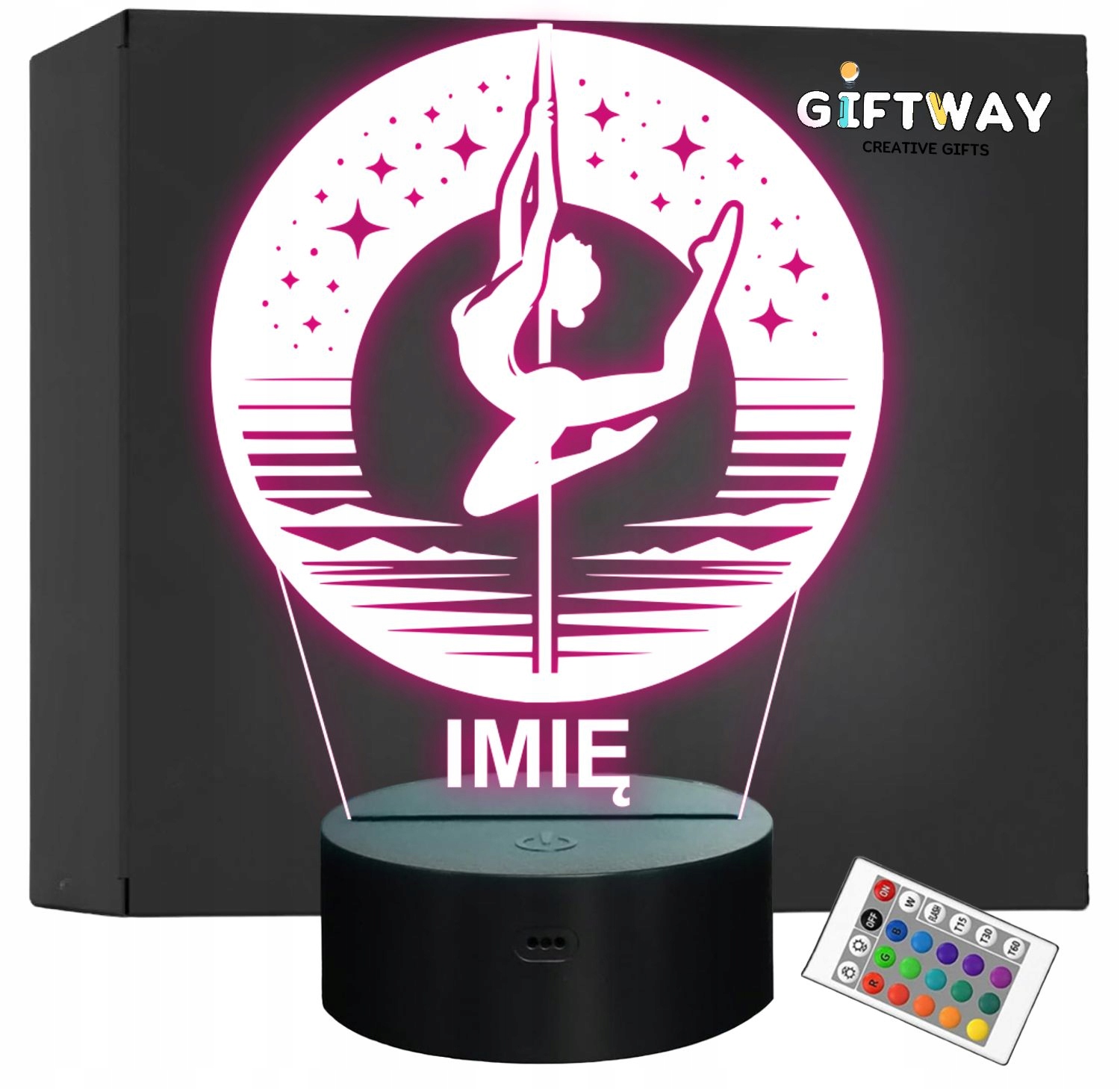 Lampka Nocna LED Statuetka Taniec na rurze Pole Dance na Prezent Grawer v.2 Lampka Nocna LED Statuetka Taniec na rurze Pole Dance na Prezent Grawer v.2