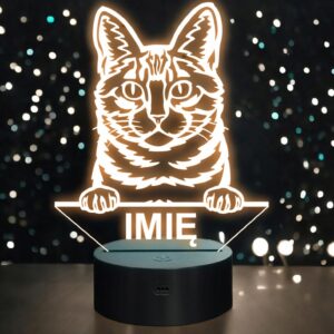 Lampka Nocna LED Dragon Li Rasa Kota z Imieniem na Prezent