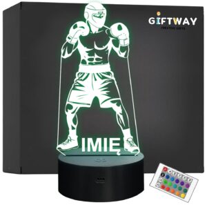 Lampka Nocna LED Z Imieniem Grawer Bokser Boks Sport na Prezent v.2