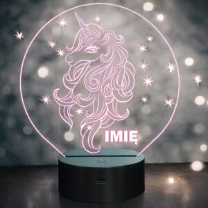 Lampka Nocna LED Jednorożec 3D Z Imieniem Prezent